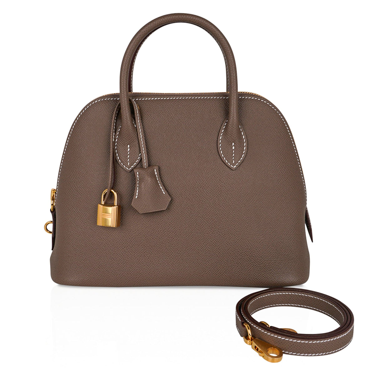 Bolide 1923 Mini 25 Bag Etoupe Gold Hardware Epsom Leather