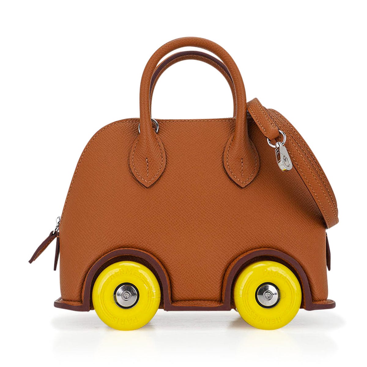 Limited Edition Mini Bolide 1923 Bag On Wheels Gold Togo Leather with Palladium Hardware