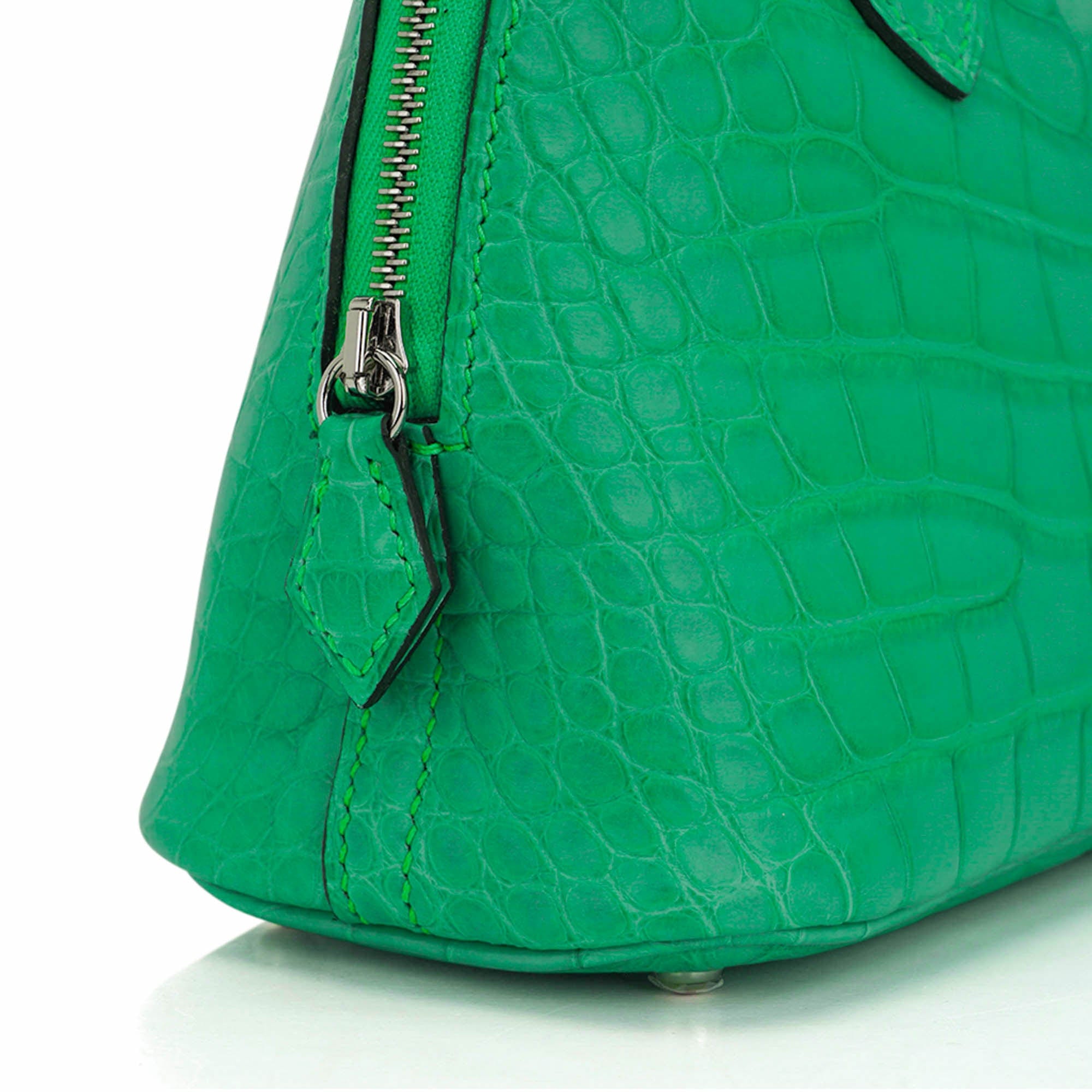 Mini Bolide 1923 Bag Vert Comics Matte Alligator with Palladium Hardware