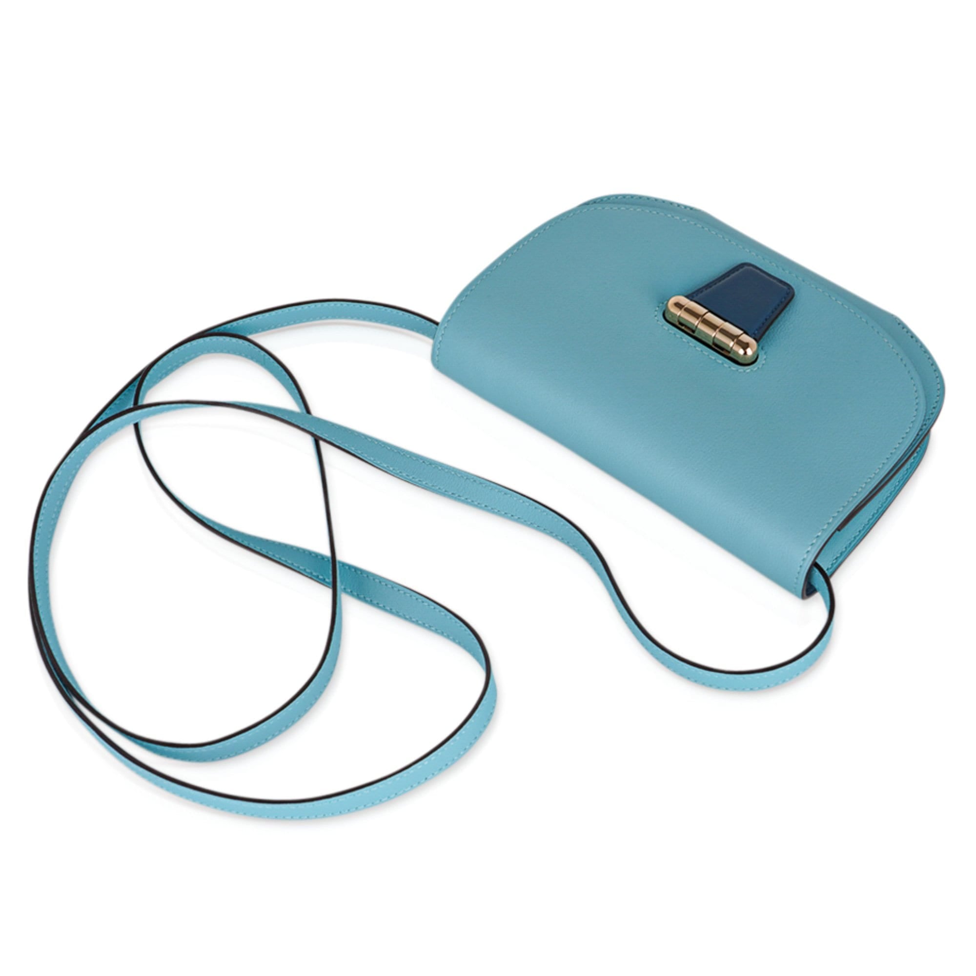 Convoyeur Mini Blue Atoll / Blue Colvert Swift Gold Hardware New