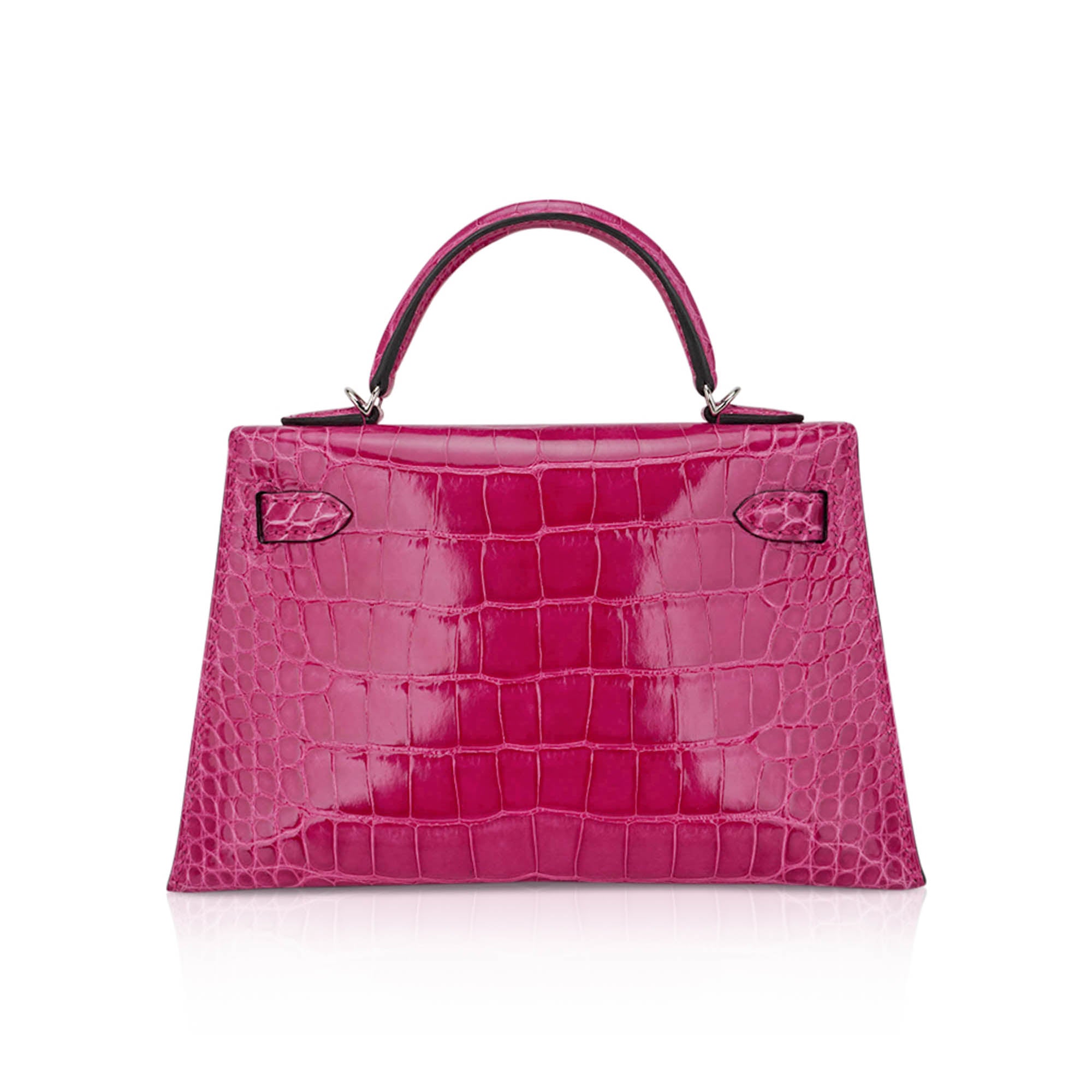 Limited Edition Mini Kelly 20 Sellier Rose Scheherazade Alligator Bag Palladium Hardware