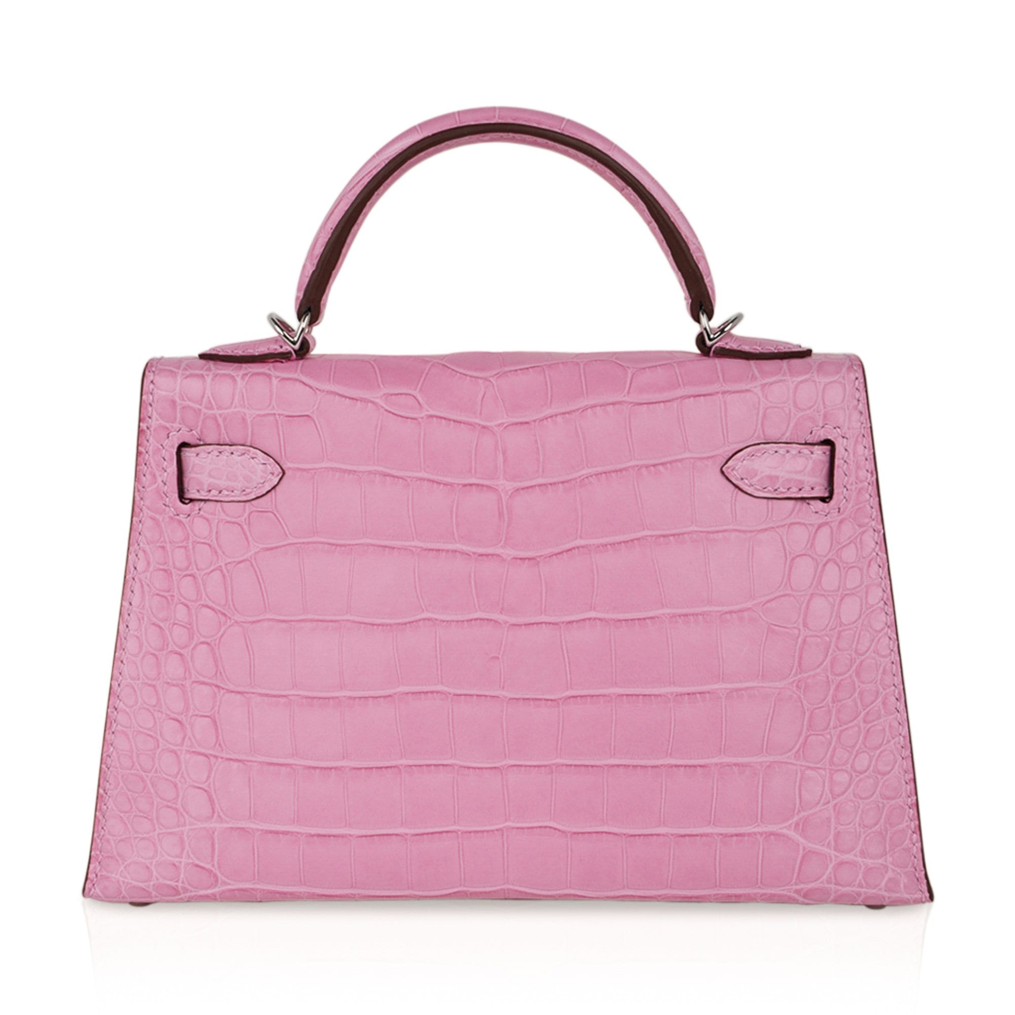 Kelly 20 Mini Sellier Bag 5P Pink Matte Alligator Palladium Limited Edition