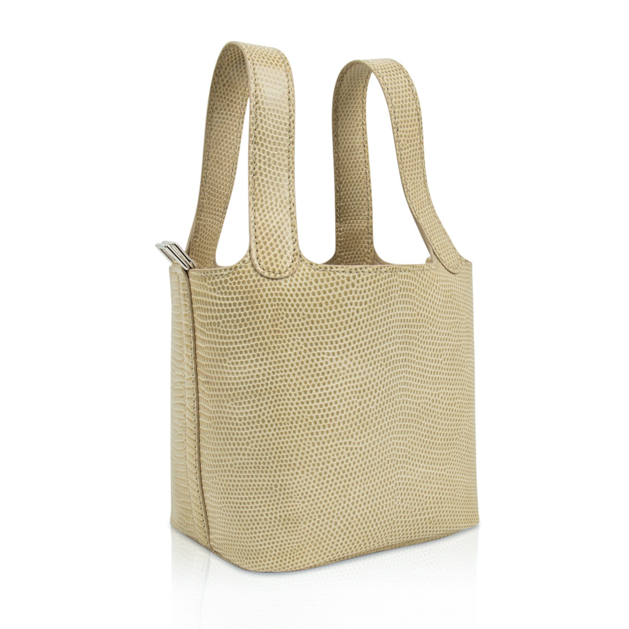Picotin Lock Micro Mini 14 Bag Lizard Tote Palladium Hardware
