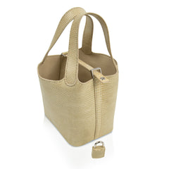 Picotin Lock Micro Mini 14 Bag Lizard Tote Palladium Hardware