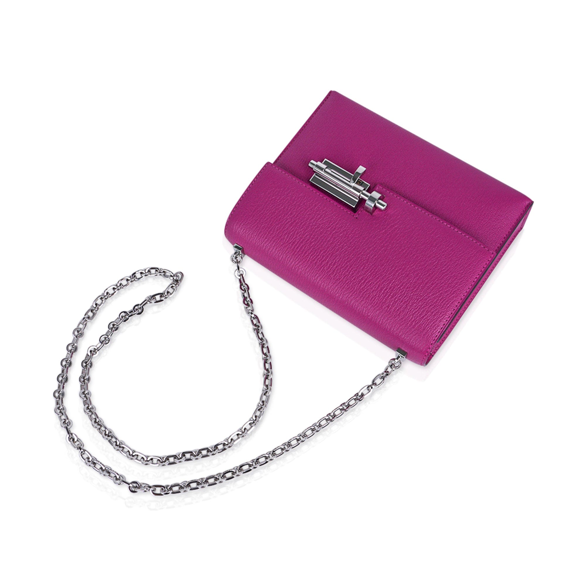 Mini Verrou Chaine Bag Rose Pourpre Chevre Leather