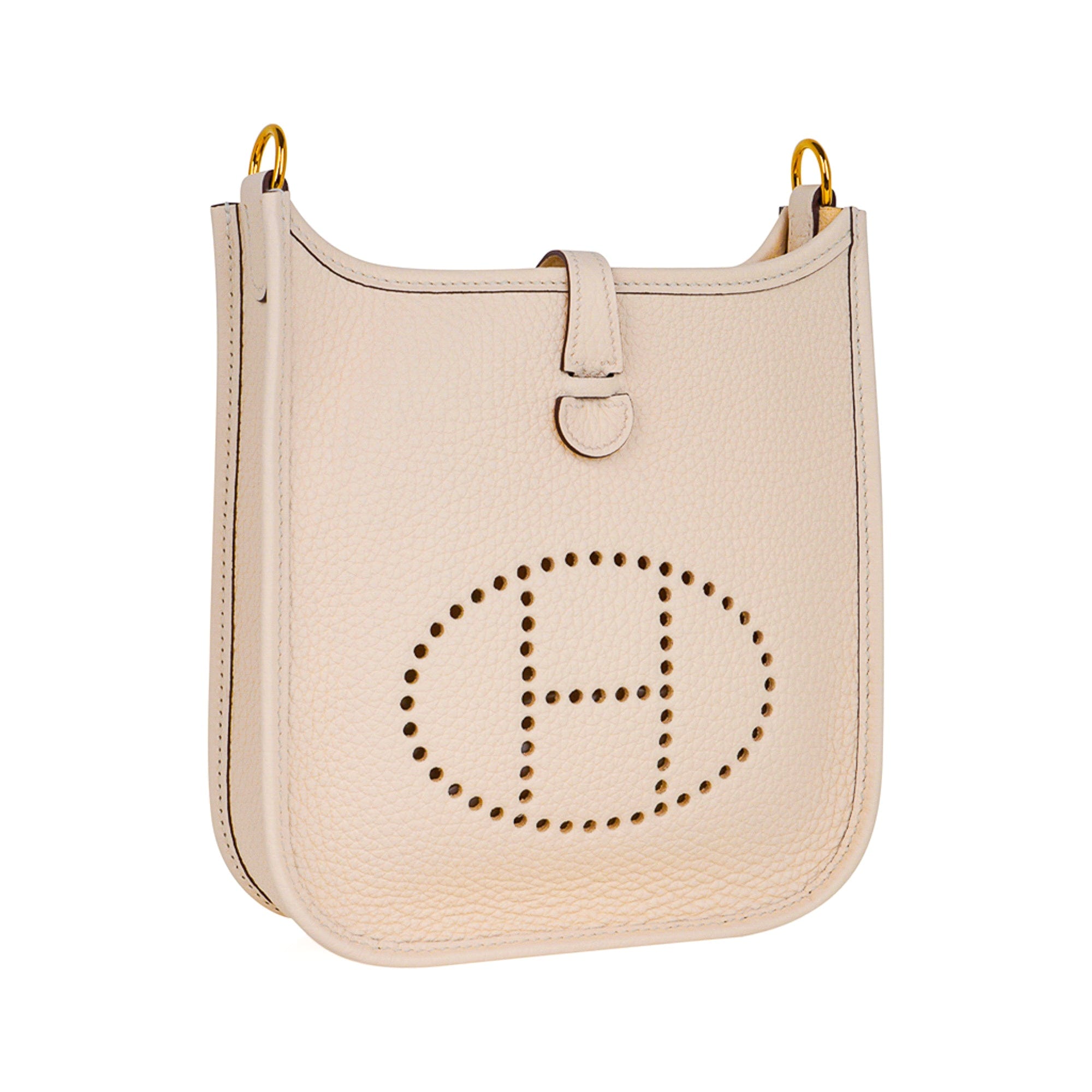 Evelyne TPM Nata / White Strap Crossbody Bag Clemence Gold Hardware