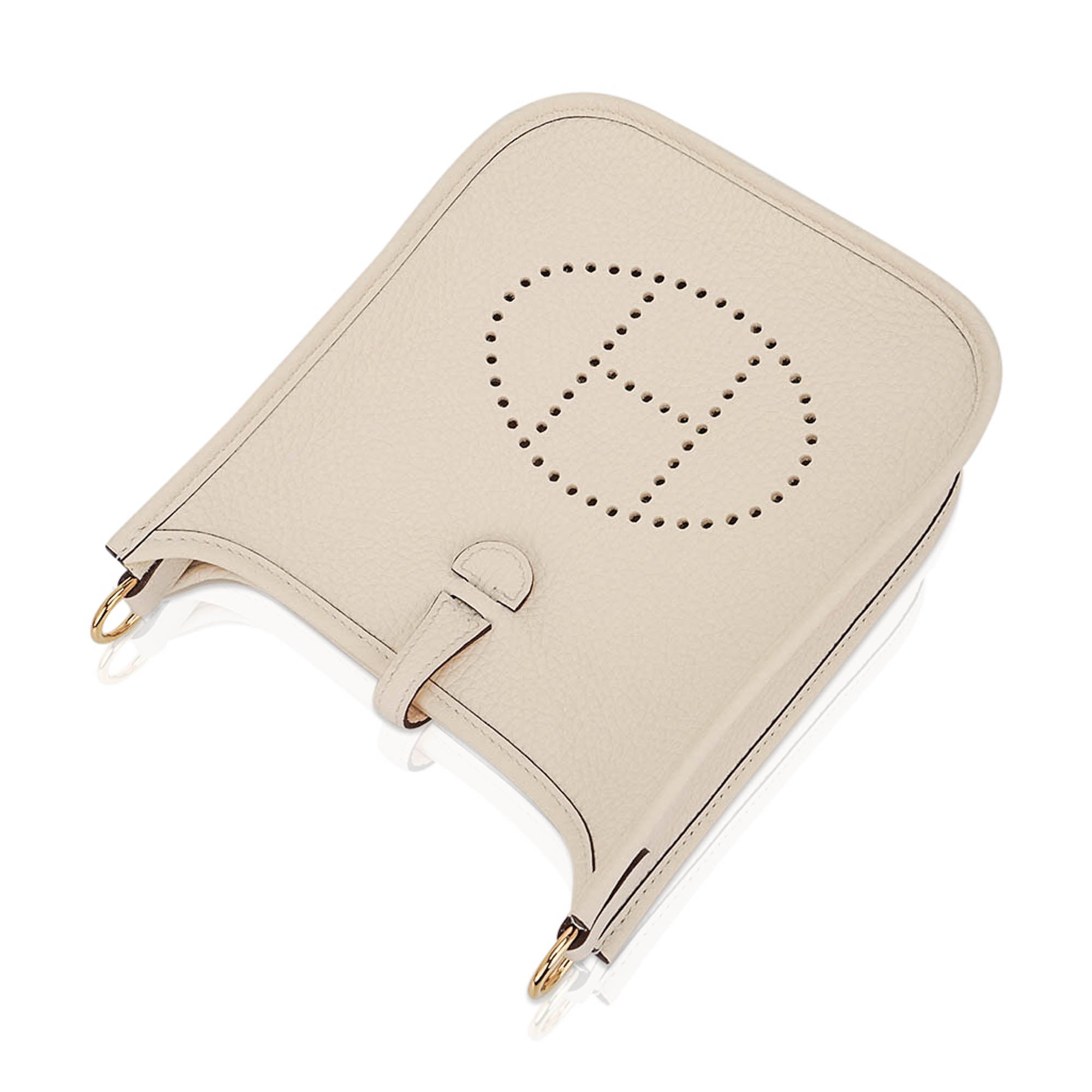 Mini Evelyne TPM Bag Nata Clemence Leather with Gold Hardware