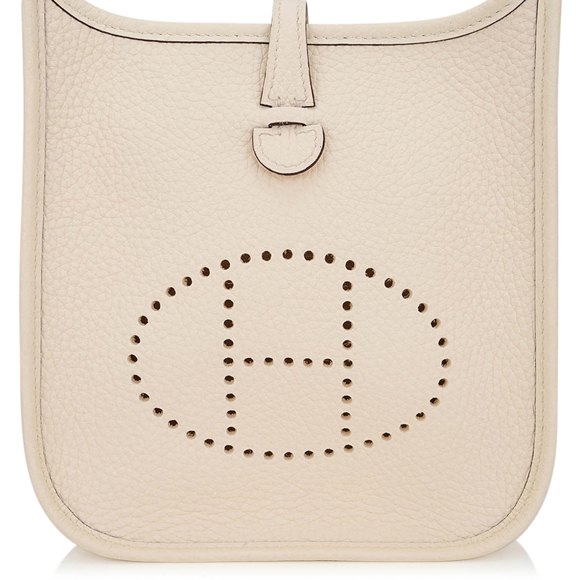 Mini Evelyne TPM Bag Nata Clemence Leather with Gold Hardware