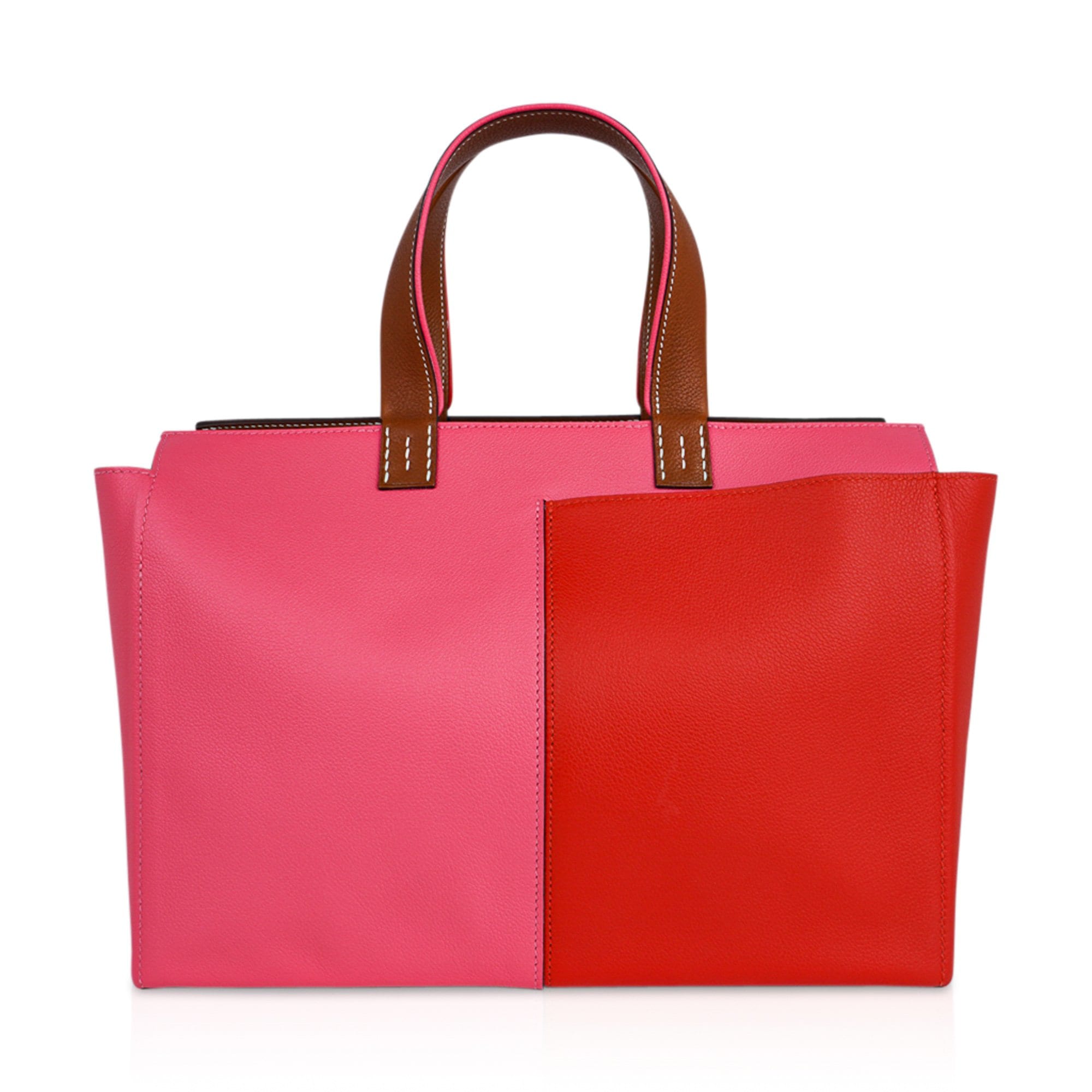 Bag Necto 34 Evercolor Rose Azalee / Capucine Fauve Palladium Tote New