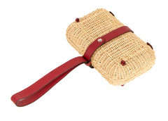 Limited Edition Osier Bag Picnic Wicker Clutch Rouge H