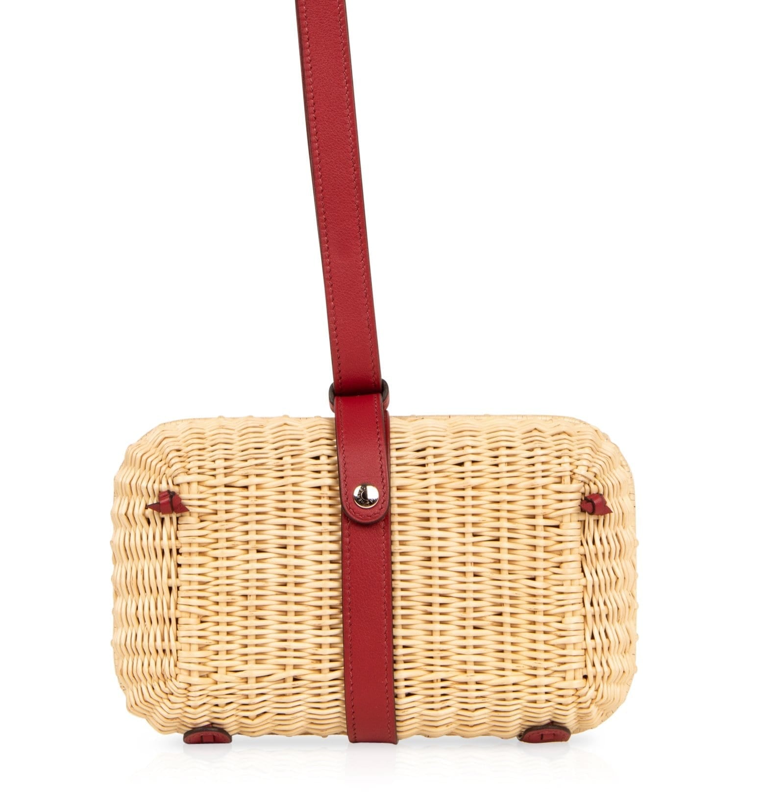 Limited Edition Osier Bag Picnic Wicker Clutch Rouge H