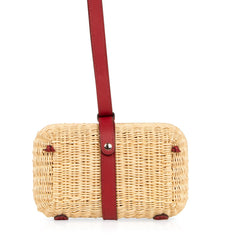 Limited Edition Osier Bag Picnic Wicker Clutch Rouge H