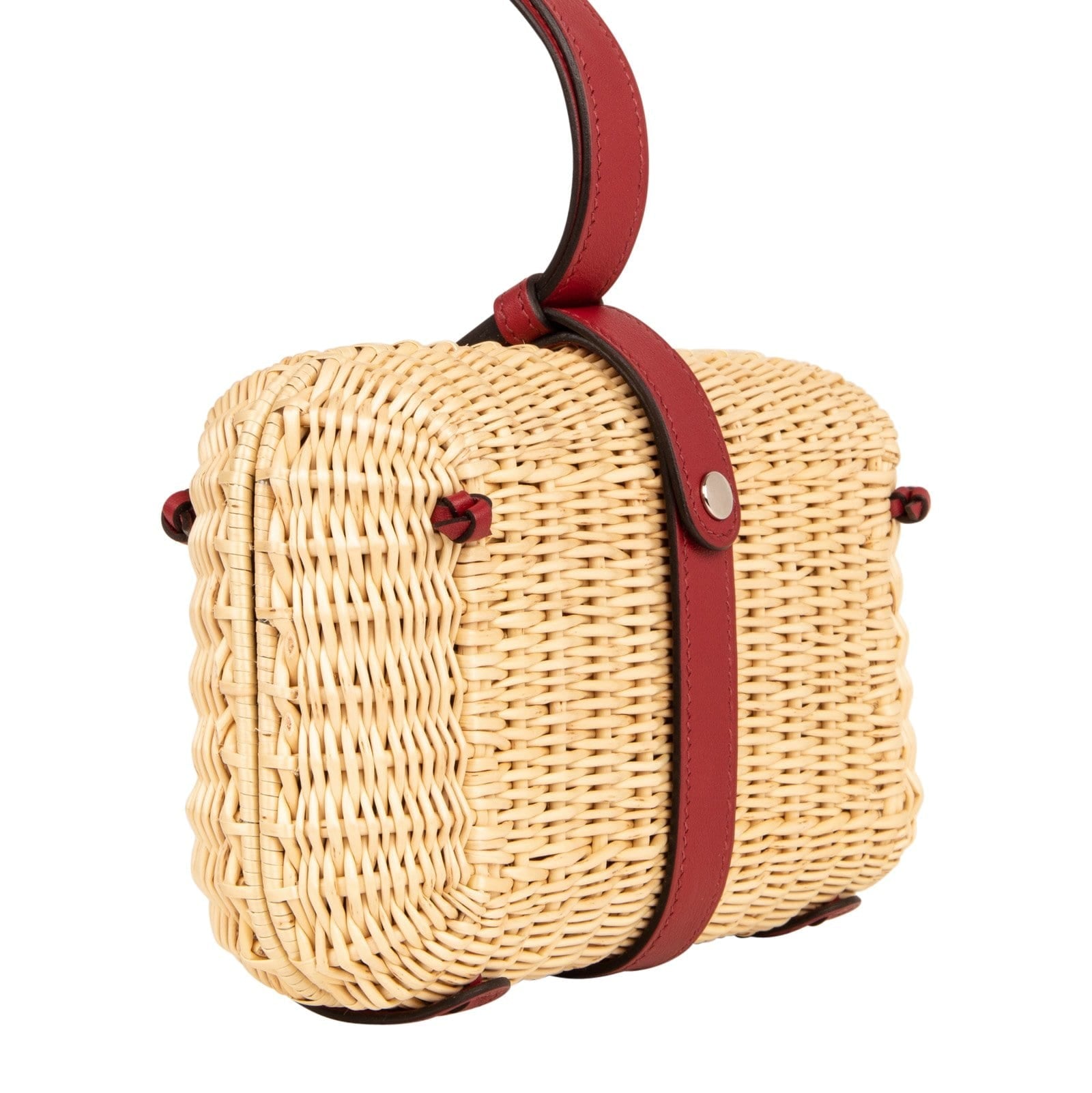 Limited Edition Osier Bag Picnic Wicker Clutch Rouge H