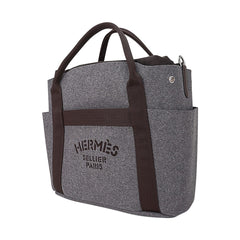 Tote Sac de Pansage Grooming Bag Gray Feutre/ Brown