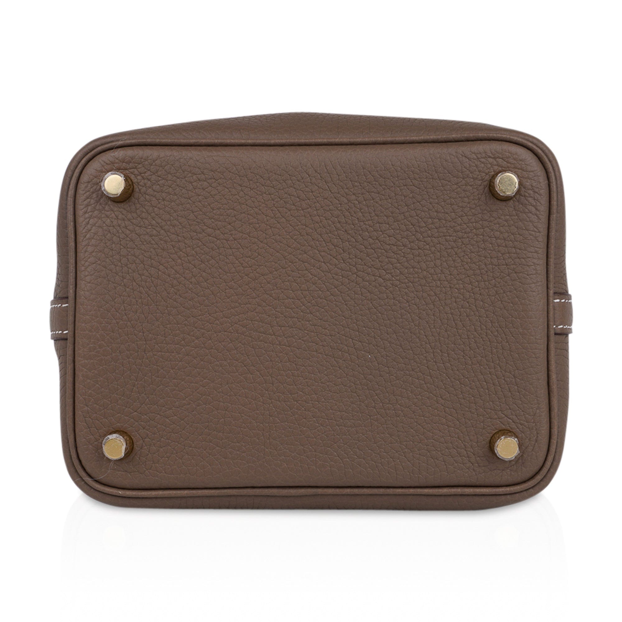 Picotin Lock 18 Etoupe Gold Hardware Clemence Leather