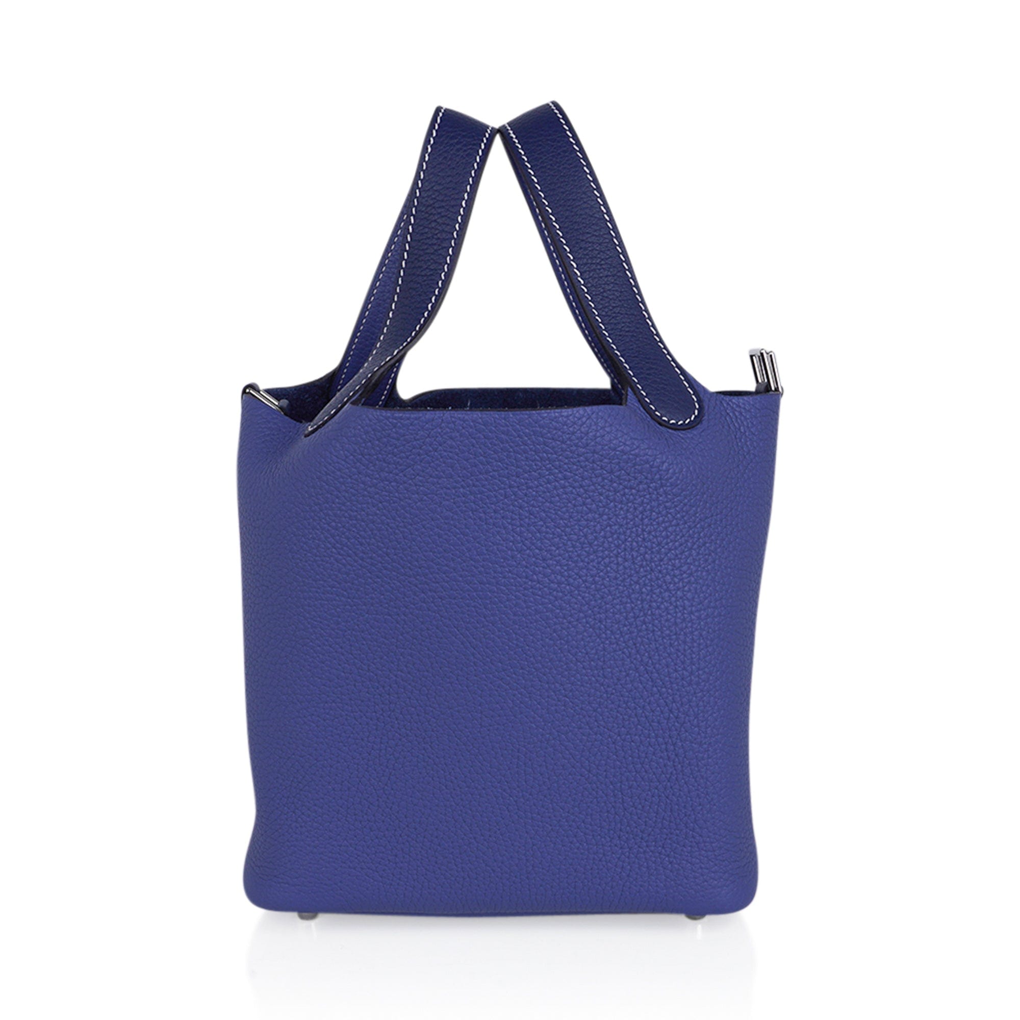 Picotin Eclat Lock 18 Bag Blue Sapphire and Blue Brighton with Palladium Hardware