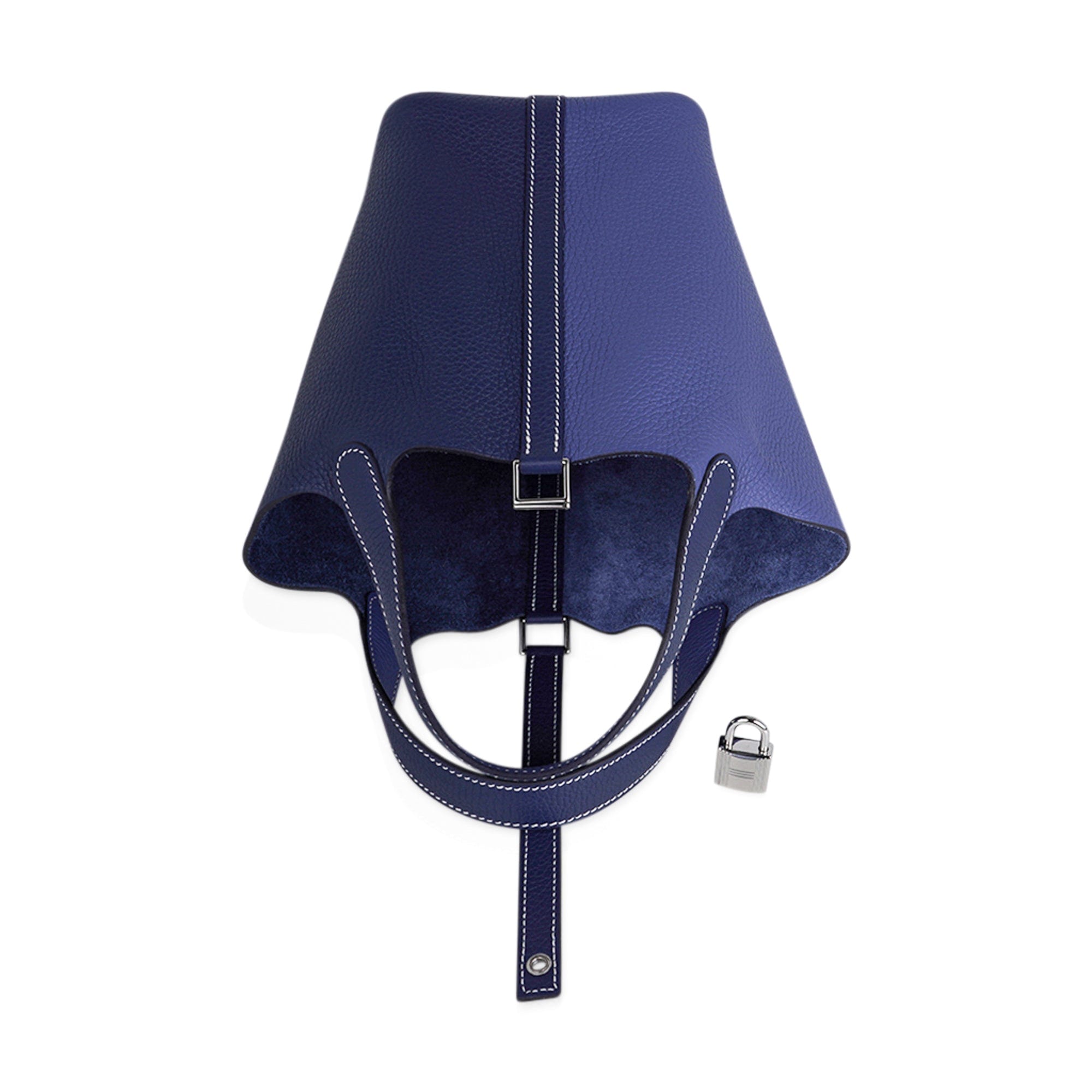 Picotin Eclat Lock 18 Bag Blue Sapphire and Blue Brighton with Palladium Hardware