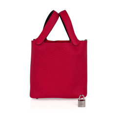 Picotin Eclat Lock 18 Bag Framboise / Rouge Sellier Tote Bag