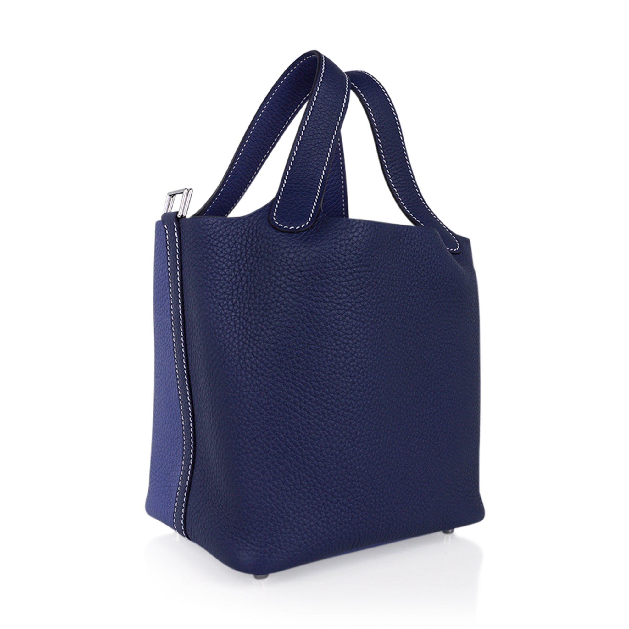 Picotin Eclat Lock 18 Bag Blue Sapphire and Blue Brighton with Palladium Hardware