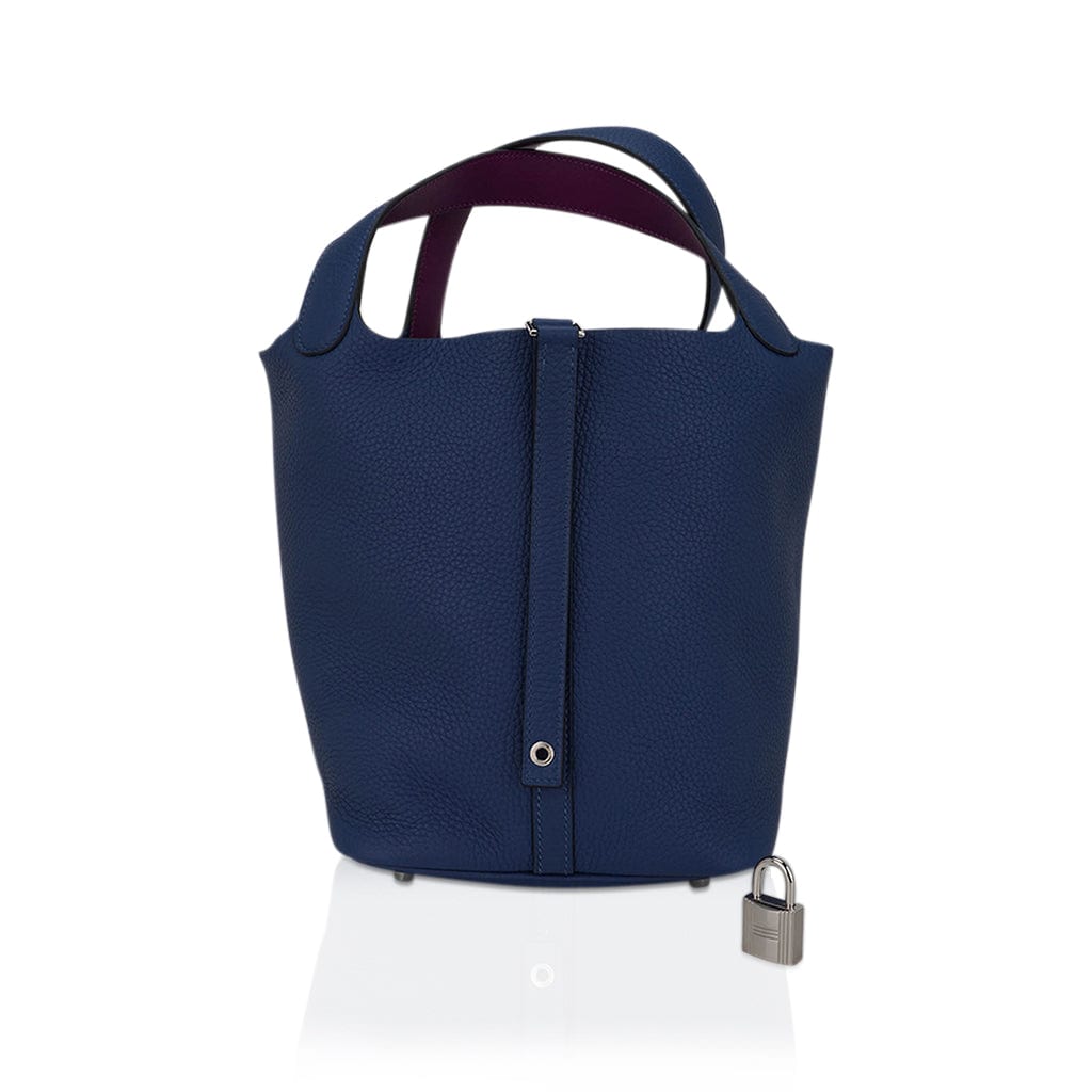 Picotin Lock Eclat 22 Bag Deep Blue Anemone Clemence Palladium