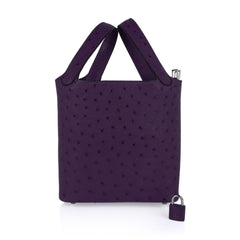 Picotin Lock 18 Bag Violine Ostrich Tote Palladium Hardware