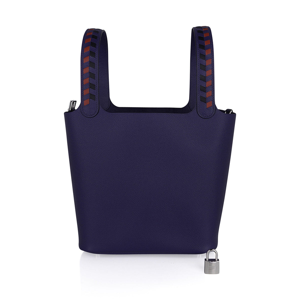 Picotin Lock 22 Bag Tressage Bleu Encre / Brique / Noir Palladium