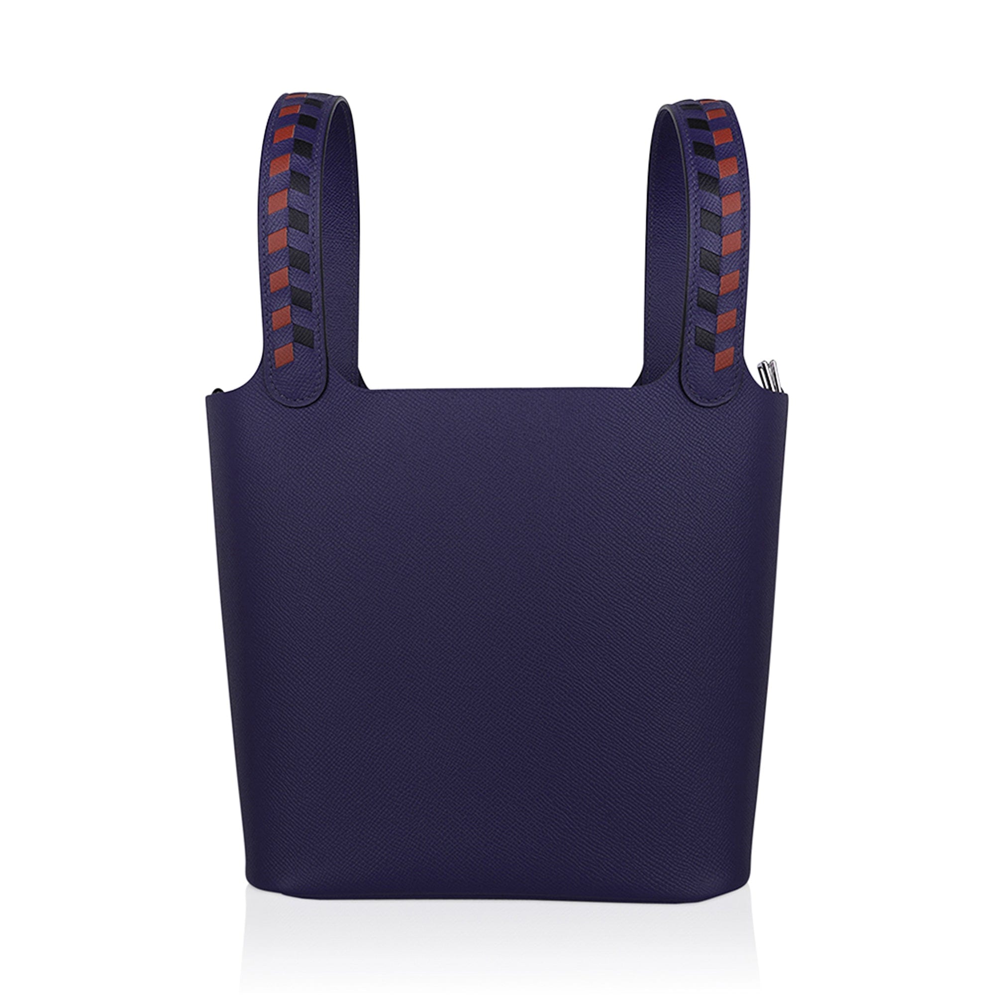 Picotin Lock 22 Bag Tressage Bleu Encre / Brique / Noir Palladium