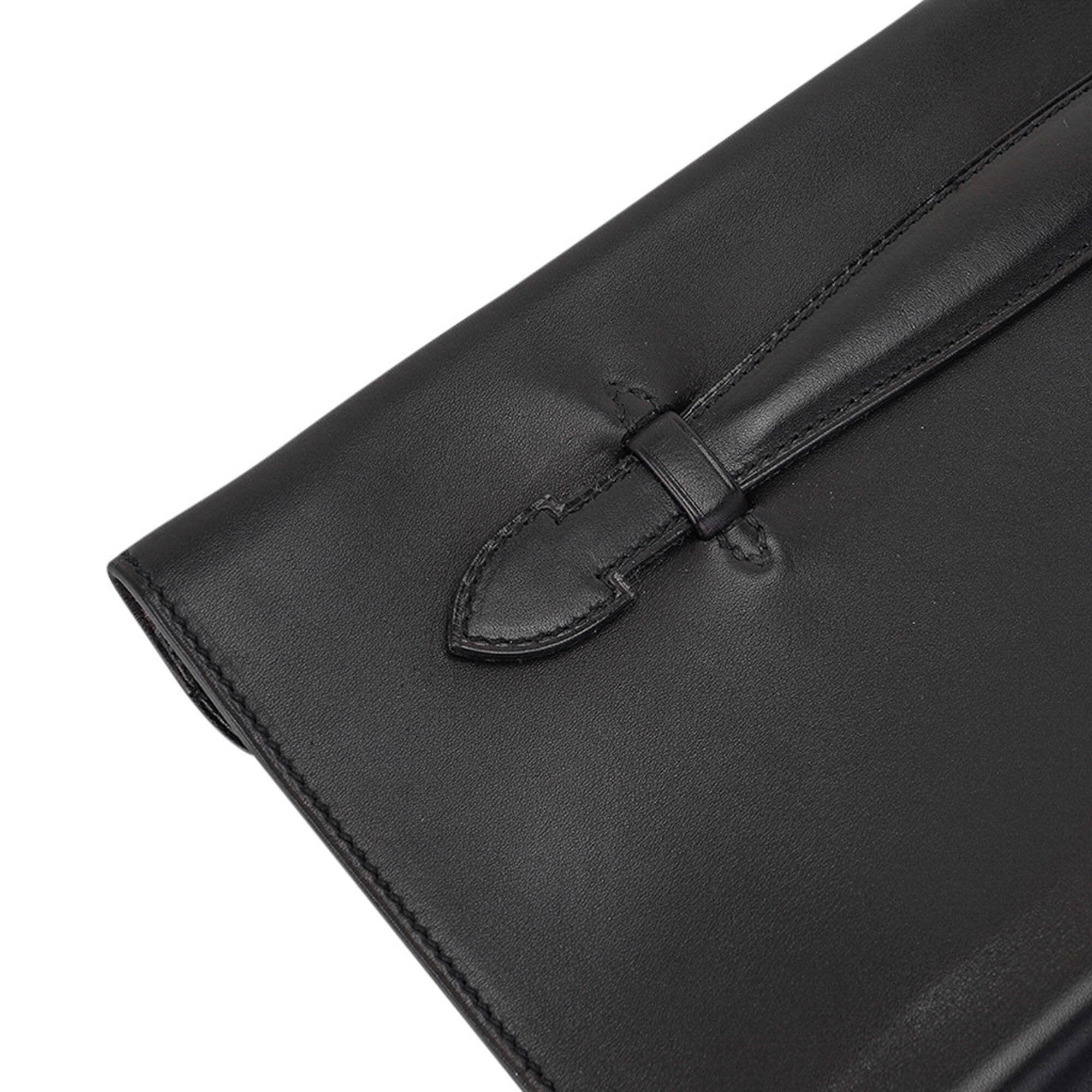 Piplat Clutch Bag Black Evercolor Leather