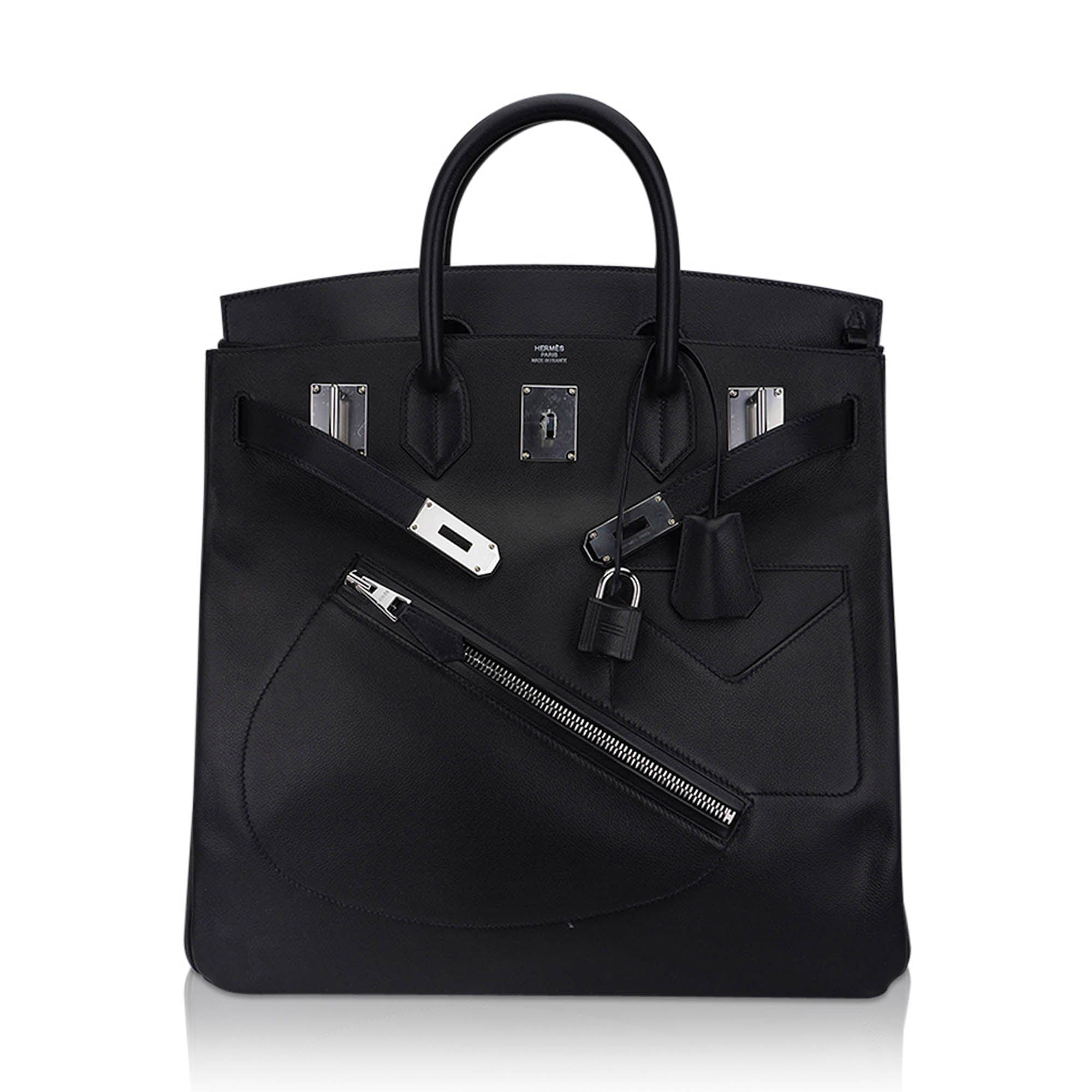 Limited Edition HAC Rock Birkin 40 Bag Black Volupto Leather with Palladium Hardware