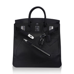 Limited Edition HAC Rock Birkin 40 Bag Black Volupto Leather with Palladium Hardware
