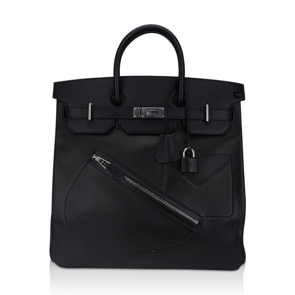 Limited Edition HAC Rock Birkin 40 Bag Black Volupto Leather with Palladium Hardware