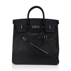 Limited Edition HAC Rock Birkin 40 Bag Black Volupto Leather with Palladium Hardware