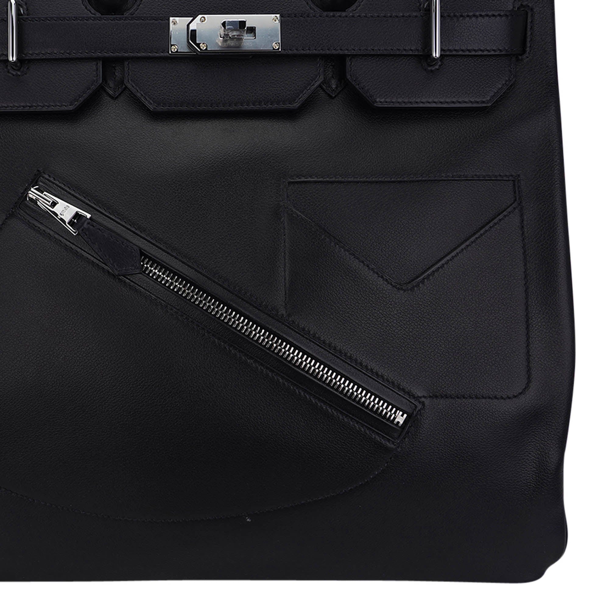 Limited Edition HAC Rock Birkin 40 Bag Black Volupto Leather with Palladium Hardware