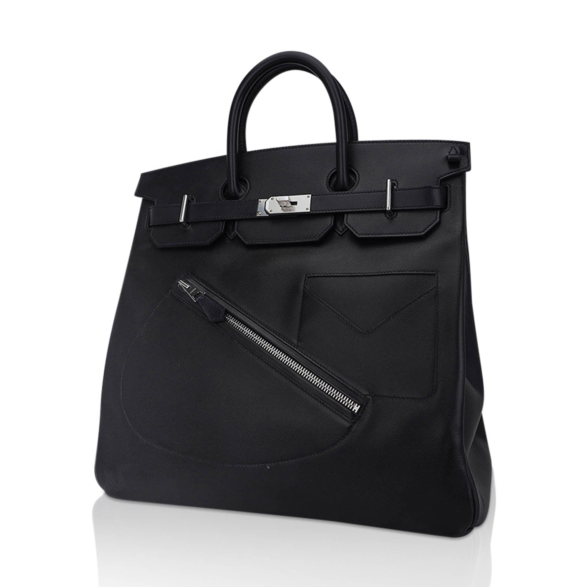 Limited Edition HAC Rock Birkin 40 Bag Black Volupto Leather with Palladium Hardware