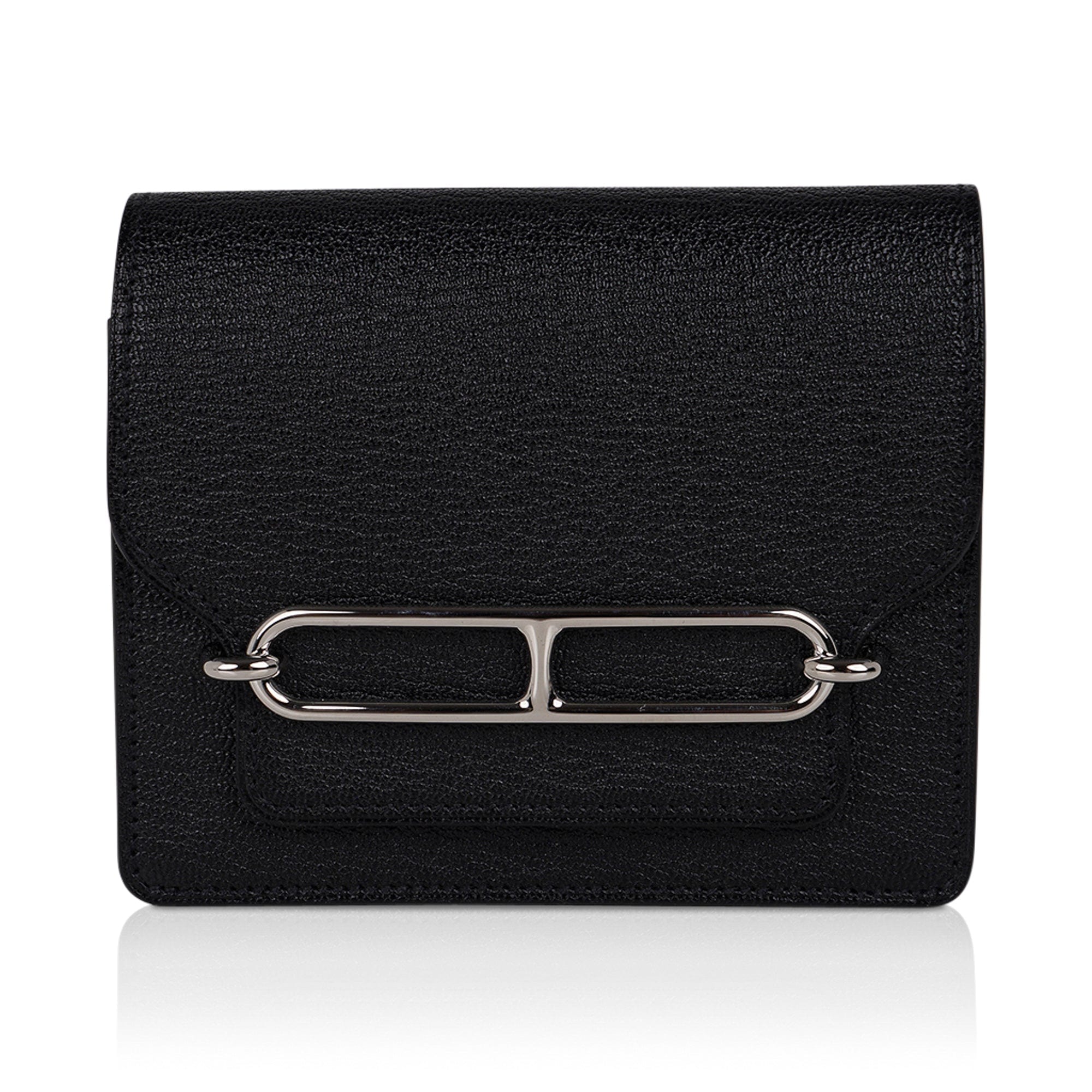 Roulis Slim Wallet Belt Bag Black Palladium Chevre