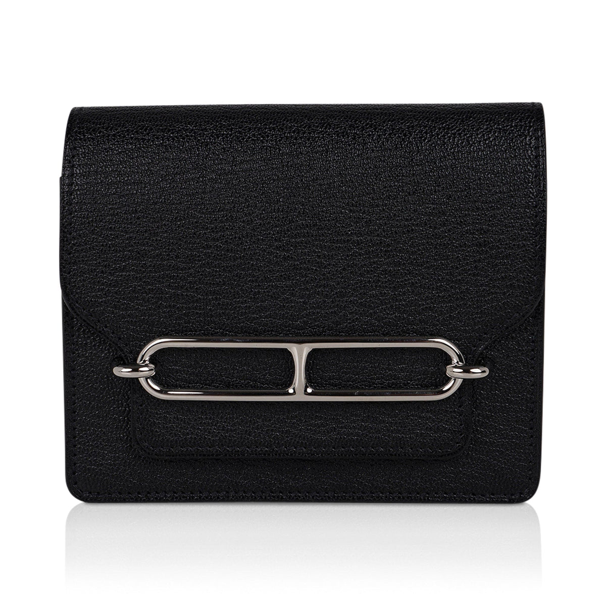 Roulis Slim Wallet Belt Bag Black Palladium Chevre