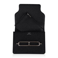 Roulis Slim Wallet Belt Bag Black Palladium Chevre