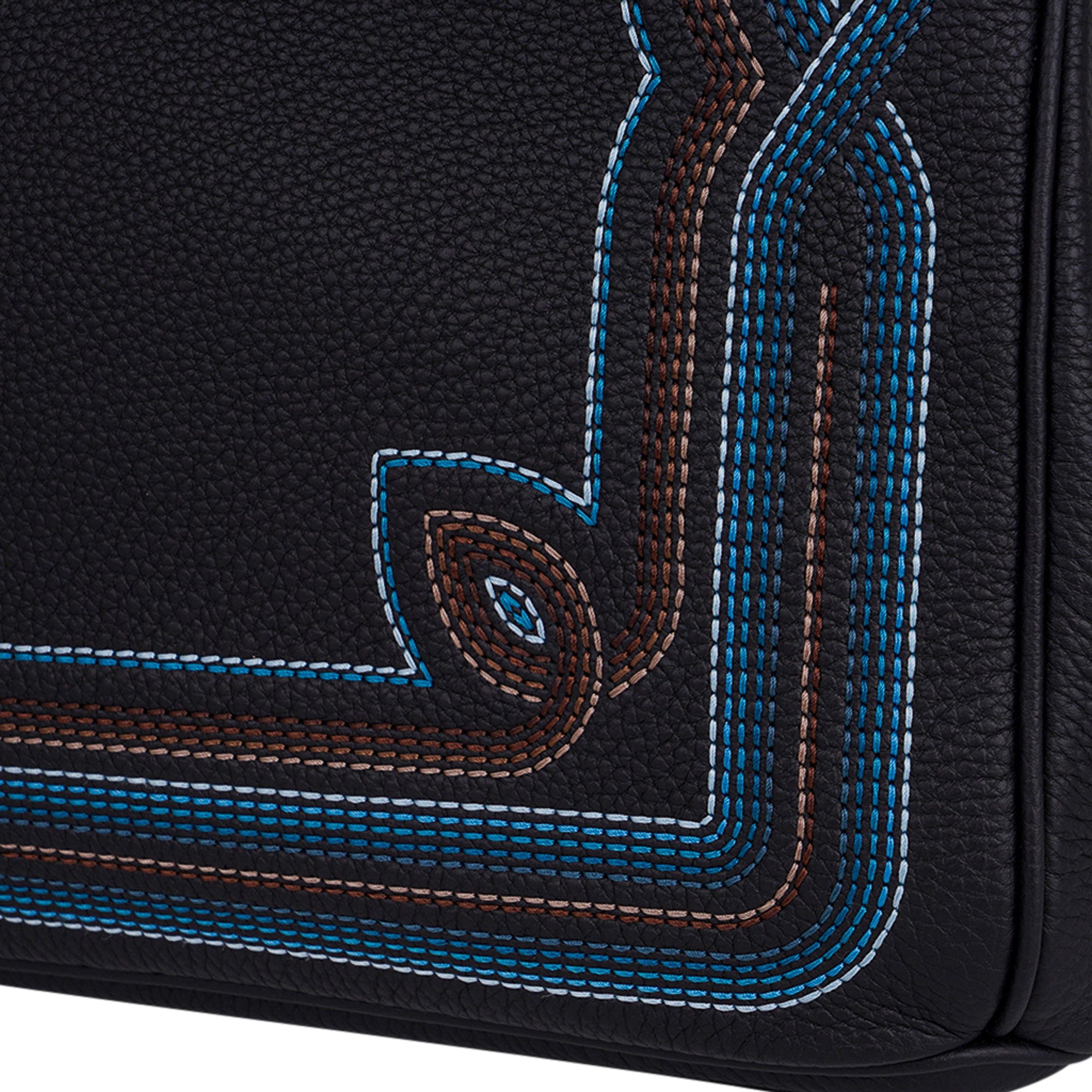 Limited Edition HAC Western Birkin 40 Bag Runway Embroidered Black Togo Leather with Palladium Hardware