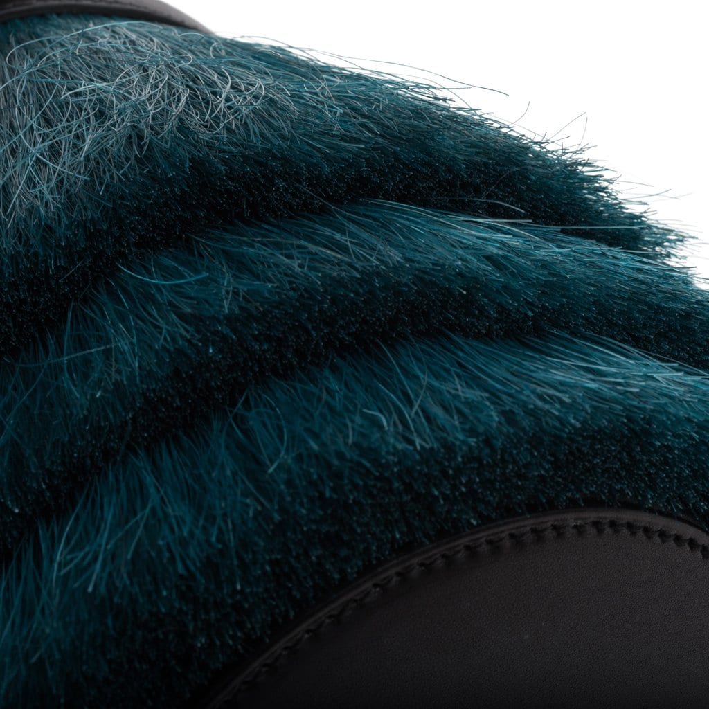 Toupet Bag Fringed Horse Hair Vert Fonce Black Evercalf