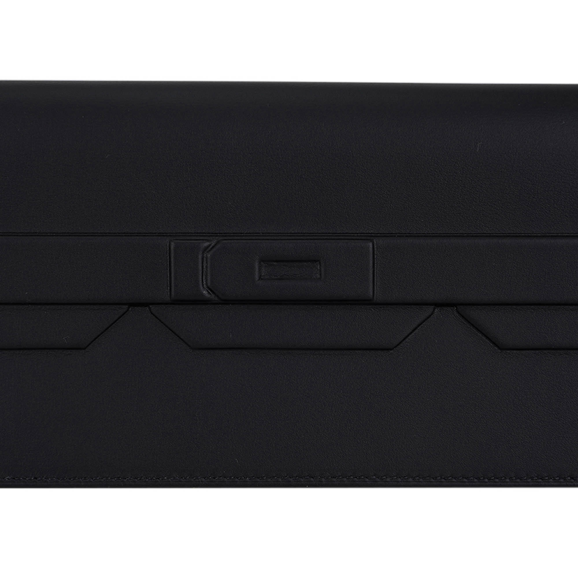Shadow Birkin Clutch Bag Black Swift Leather