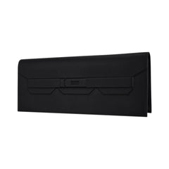 Shadow Birkin Clutch Bag Black Swift Leather