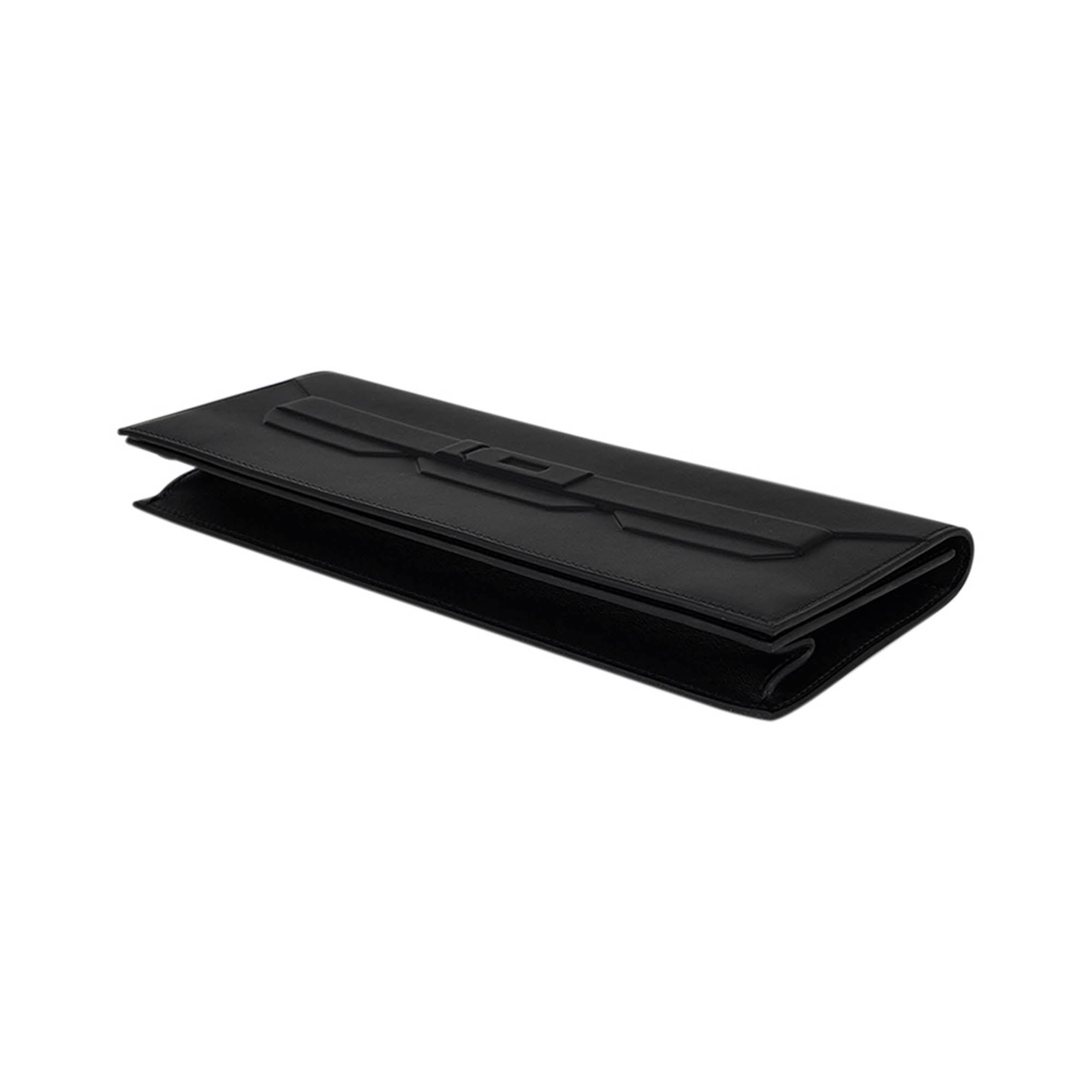 Shadow Birkin Clutch Bag Black Swift Leather