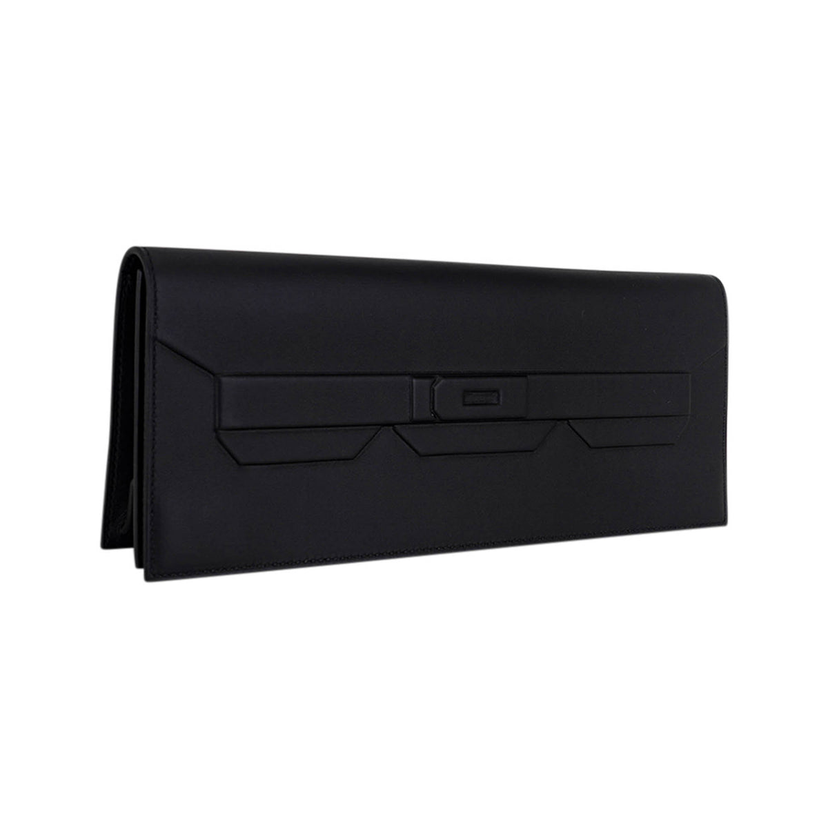 Shadow Birkin Clutch Bag Black Swift Leather