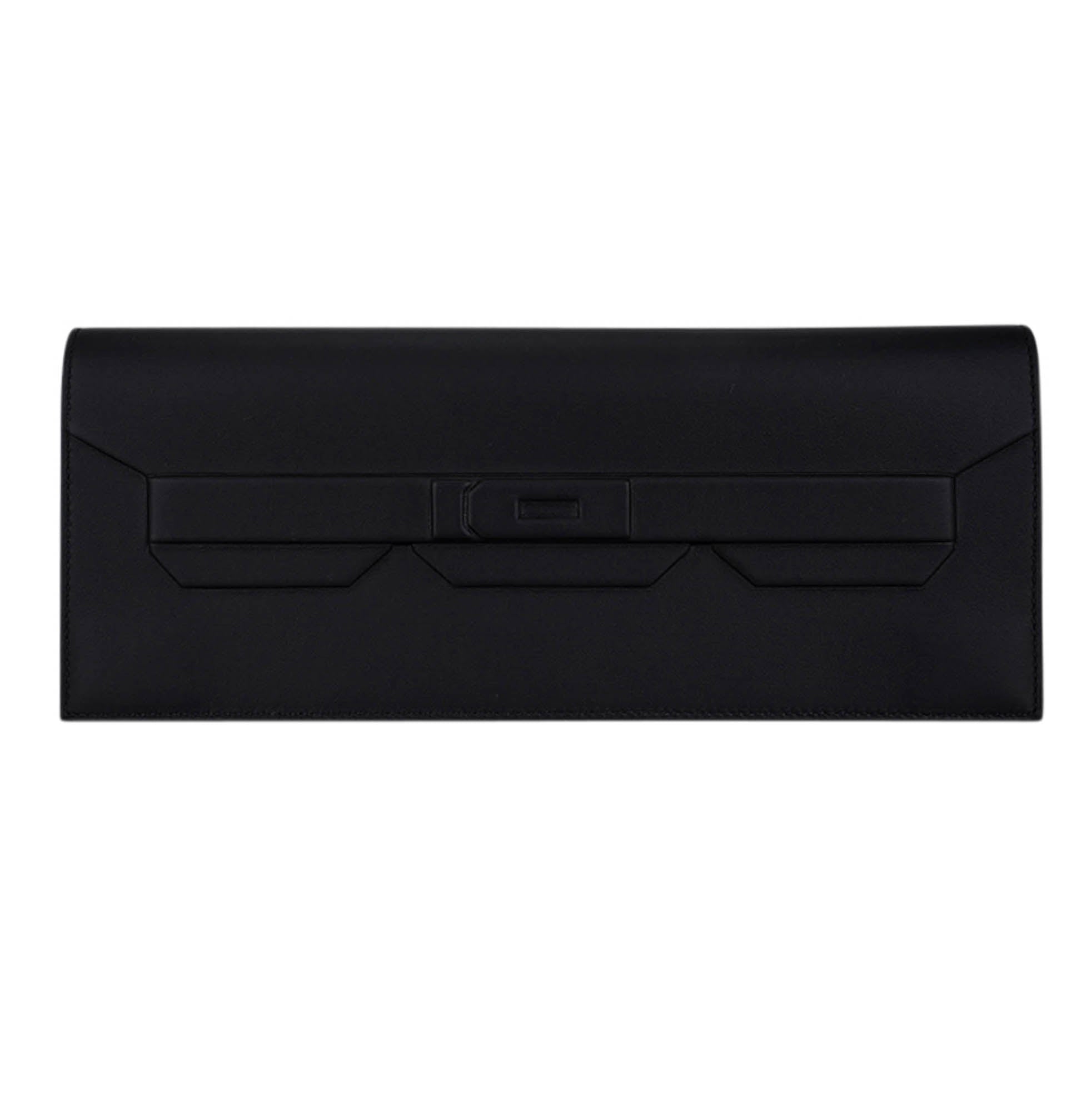 Shadow Birkin Clutch Bag Black Swift Leather