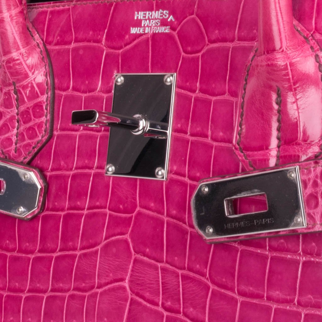 JPG Shoulder Birkin 42 Bag Fuchsia Porosus Crocodile Bag Limited Edition