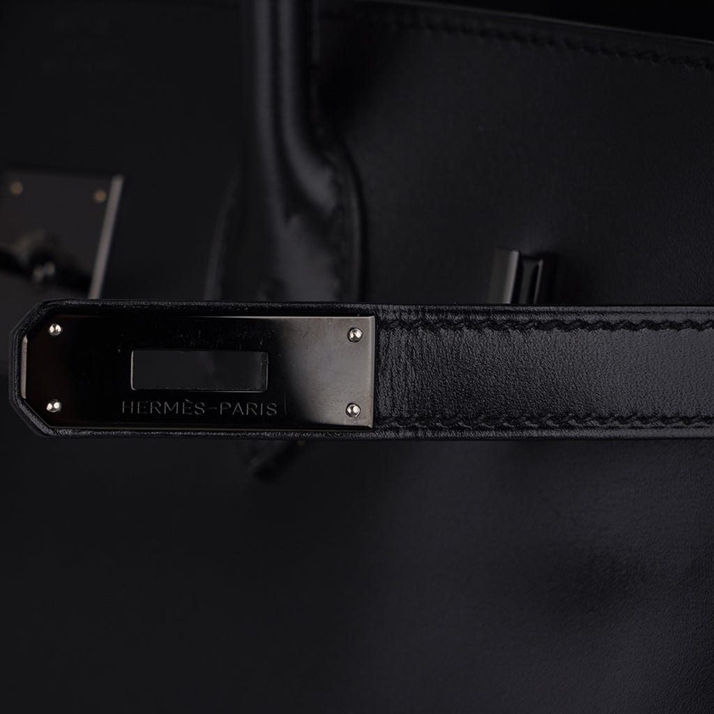 Birkin 35 Bag So Black Box Leather Limited Edition Very Rare