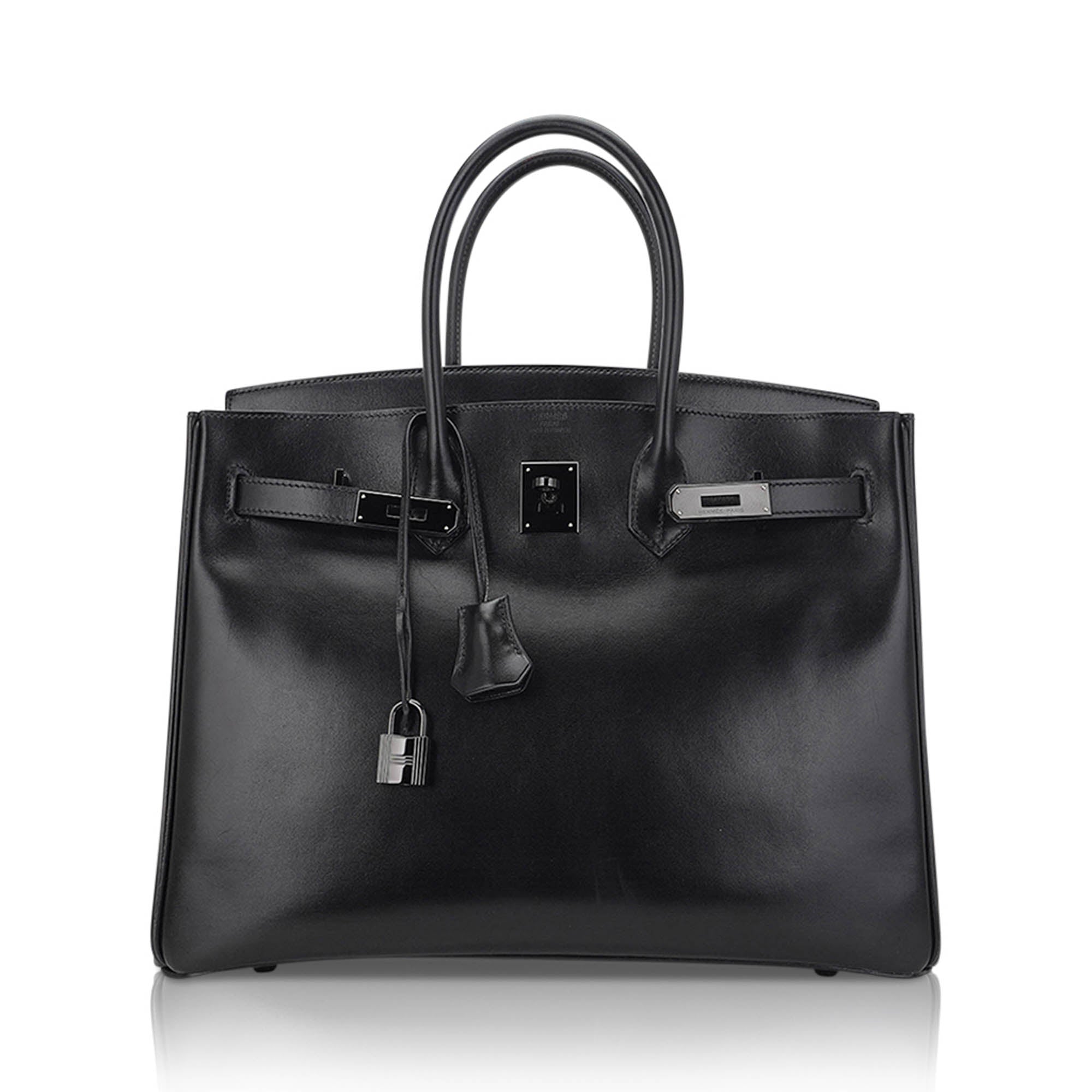 Birkin Limited Edition So Black 35 Bag Box Leather with Black Hardware