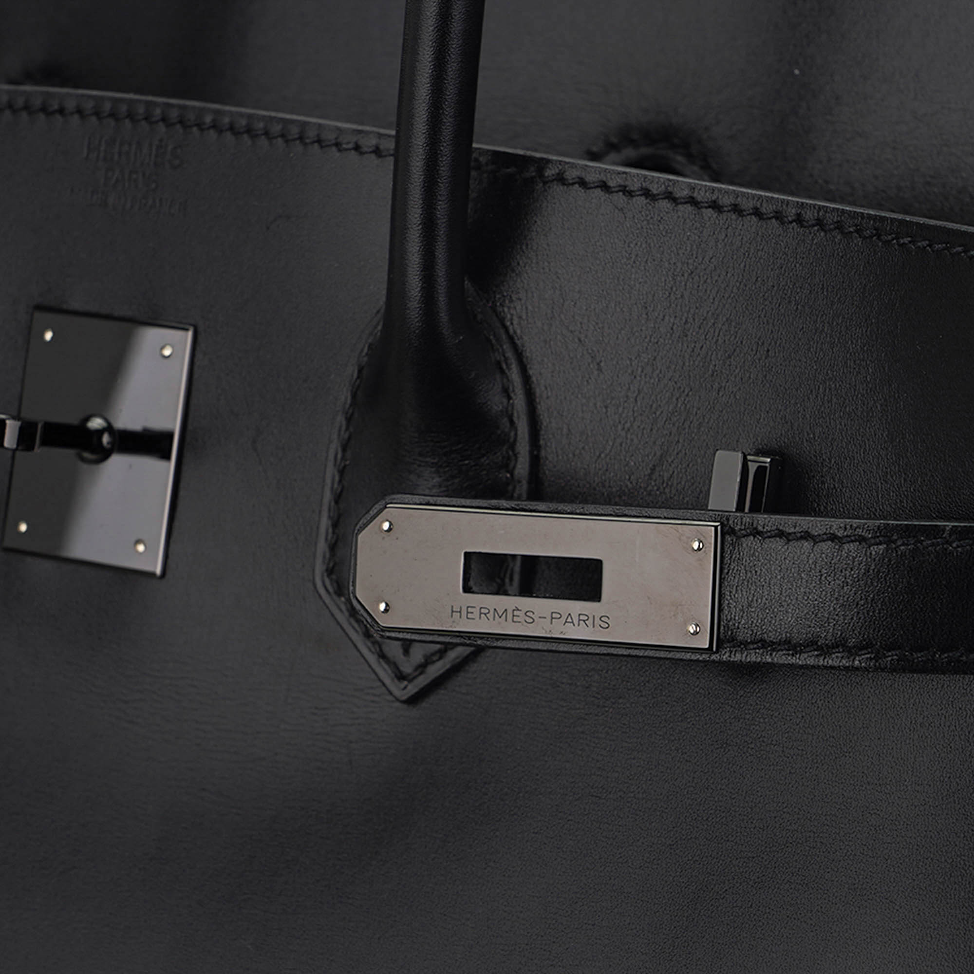 Birkin Limited Edition So Black 35 Bag Box Leather with Black Hardware