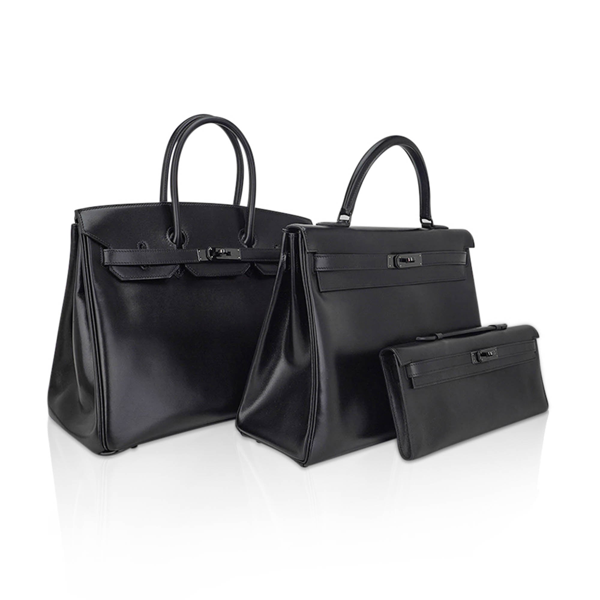 Birkin Limited Edition So Black 35 Bag Box Leather with Black Hardware