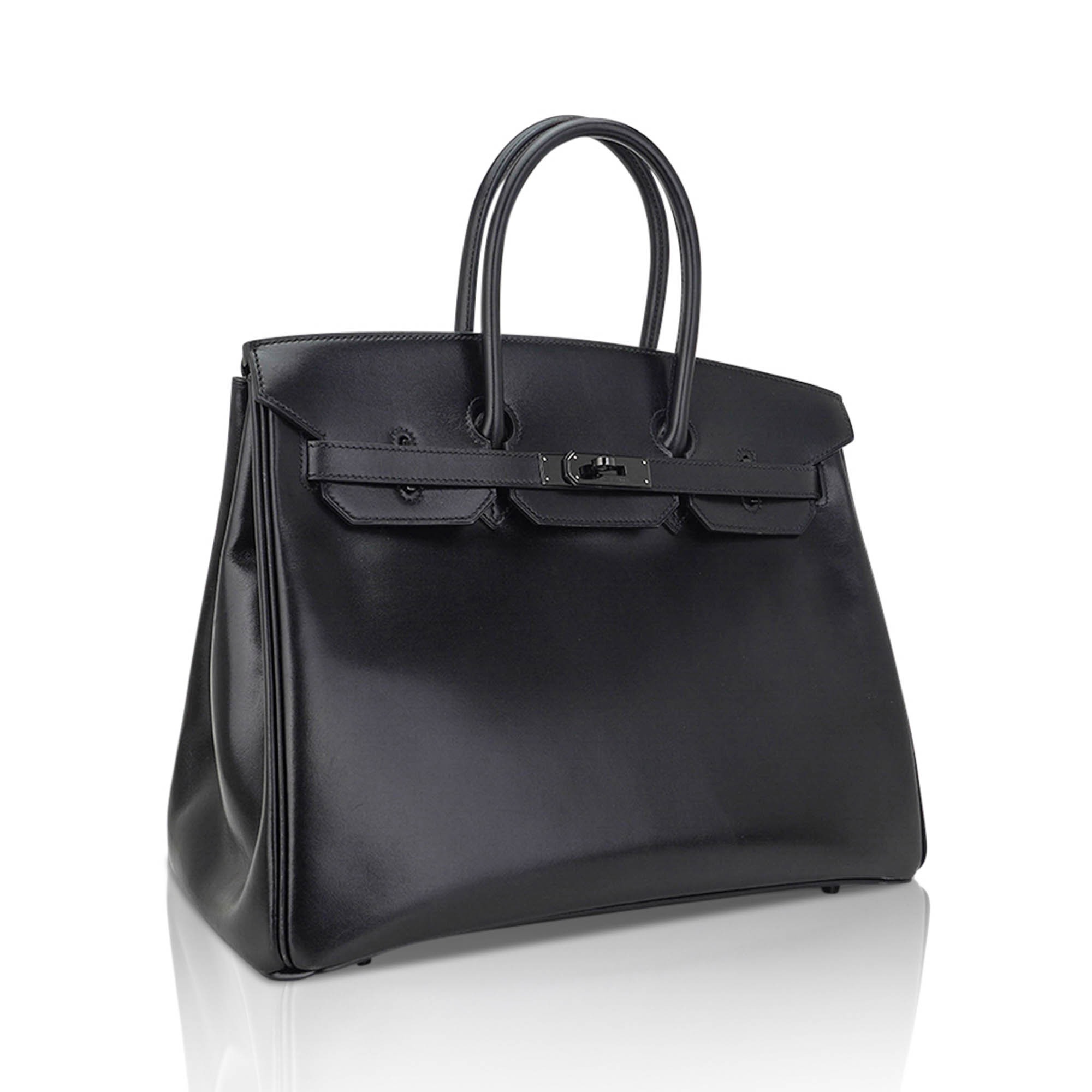 Birkin Limited Edition So Black 35 Bag Box Leather with Black Hardware